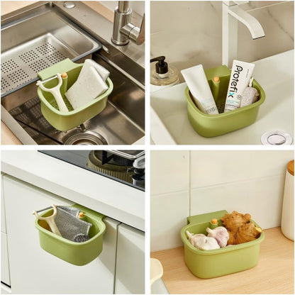 Kitchen Sink Strainer Basket, Faucet Hanging Strainer, Multi-Functional Food Colander,Press Automatic Dumping Kitchen Draining Basket, Easy Drain Filter with Bottom Release