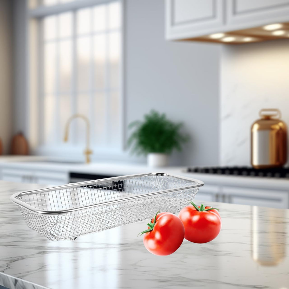 Ciieeo Thickened Drain Basket 12.20X4.72X2.16In Kitchen Colander for Fruit and Vegetable Washing Draining and Storage Multi-Purpose Sink Basket