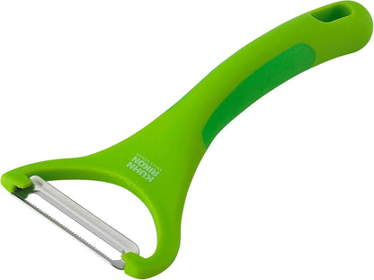 Kuhn Rikon Piranha Y Peeler with Serrated Stainless Steel Blade, Green, 6.25 inches