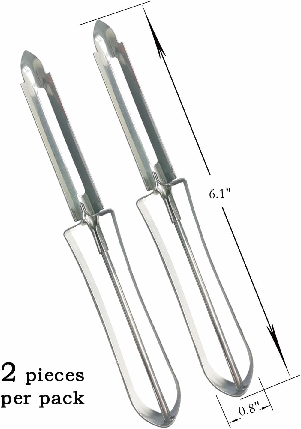 2PCS Stainless Steel Vegetable & Potato Peeler Sharp Blade Dual Handed