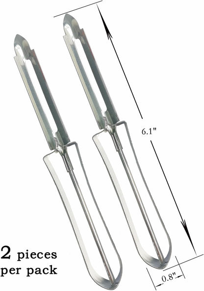 2PCS Stainless Steel Vegetable & Potato Peeler Sharp Blade Dual Handed