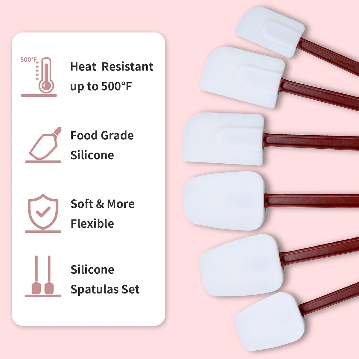 14 INCH Silicone Spatulas Heat Resistant Heavy Duty Rubber Spatulas Commercial Spatulas Set for Kitchen Use Silicone Cooking Utensils Sets of 2
