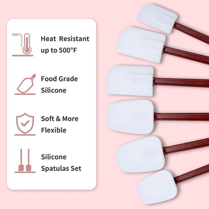 14 INCH Silicone Spatulas Heat Resistant Heavy Duty Rubber Spatulas Commercial Spatulas Set for Kitchen Use Silicone Cooking Utensils Sets of 2