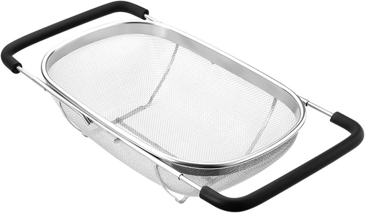 Fine Mesh Colander Over The Sink 6 Quart Stainless Steel Strainer Basket