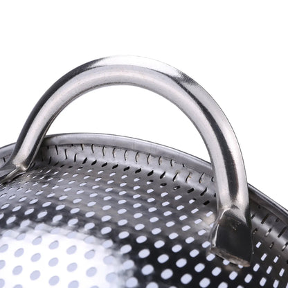 Stainless Steel Colander Basket with Pasta Drain Handle, Perforated Draining Strainer for Kitchen Rice Fruit Wash Basket Stowing & Tidying Car Interior Accessories,sohochic