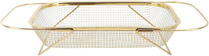 Over the Sink Colander Strainer, Stainless Steel Colander Strainer Basket, Fine Mesh Basket for Home Kitchen(13L x 10W x 3H in)