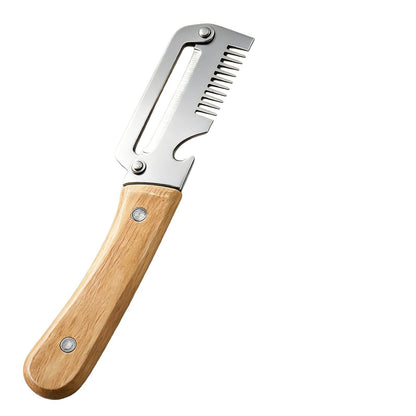 2026 Upgrade Vegetable Peeler With Wooden Handle, Stainless Steel Wide Blade Potato and Carrot Peeler, 3-in-1 Veggie Peeler With Scallion Shredder and Bottle Opener for Kitchen, Camping and Trave
