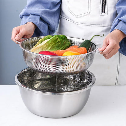 Stainless Steel Colanders Professional Food Strainers Kitchen Mesh Colanders Net Strainer Baskets Fruit Fine Mesh Strainers with Handles for Draining Rinsing