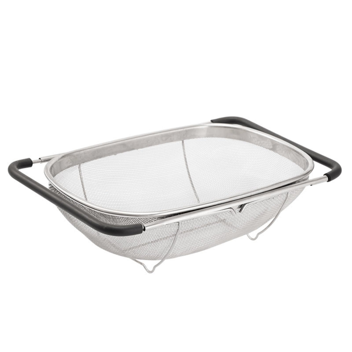 4qt Stainless Steel Oval Strainer Basket Colander, Over The Sink Fine Mesh Expandable, Colander For Kitchen Sink, Vegetables, Strain, Drain, Rinse Fruits (4 Quart Strainer Basket)