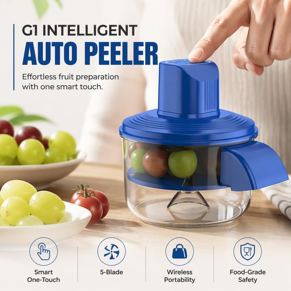 2026 New Fruit and Vegetable Peeler, Electric Automatic Potato Peeler, Blue