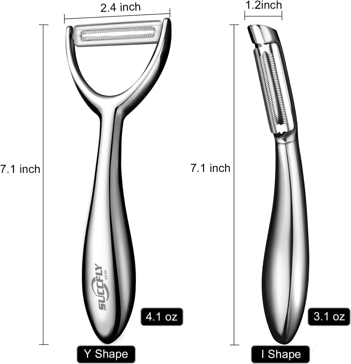 SUCCFLY Vegetable Peeler Stainless Steel, Premium Potato Peeler for Kitchen
