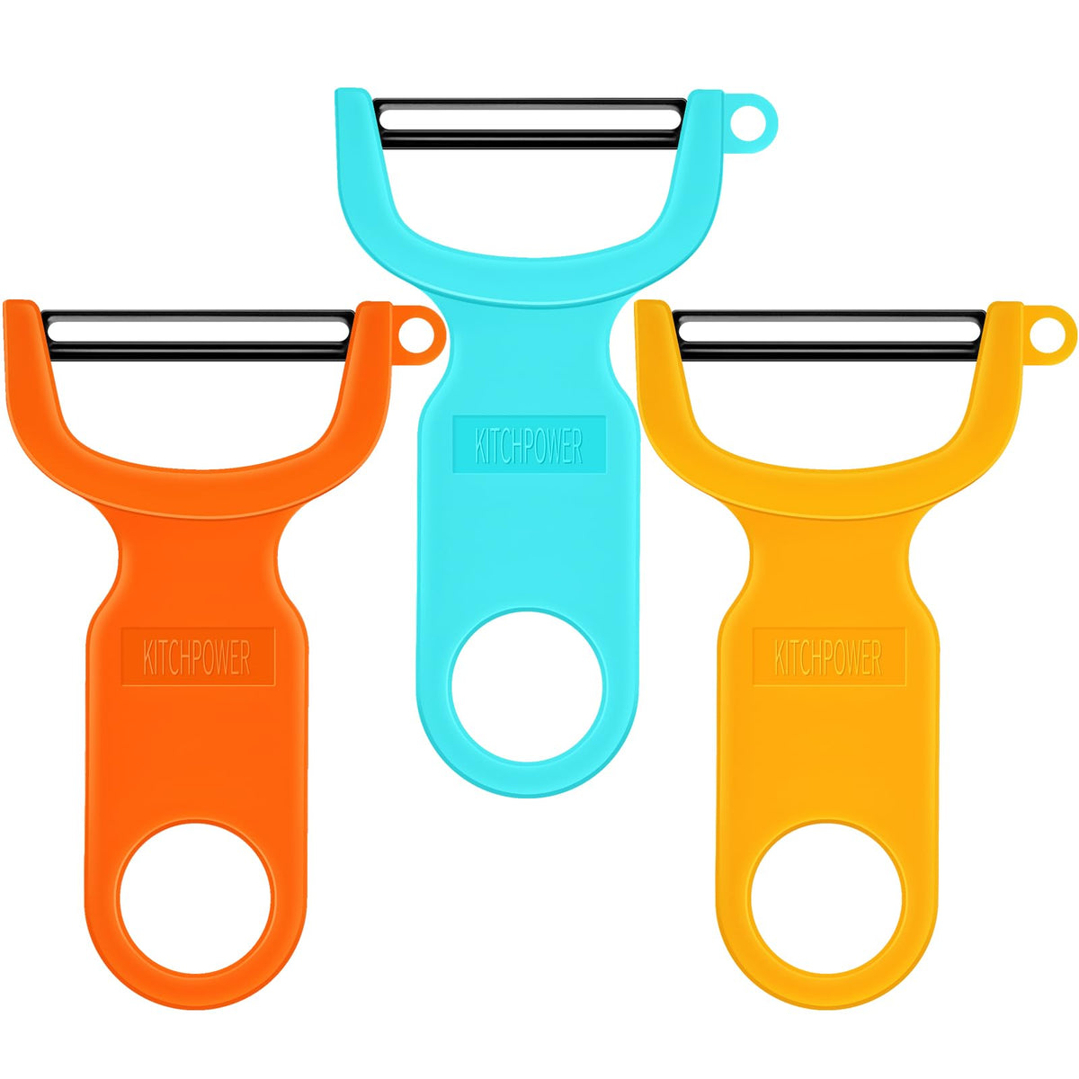 Original Vegetable Fruit Peeler Carbon Steel Blade 3 Pack Red/Green/Yellow…