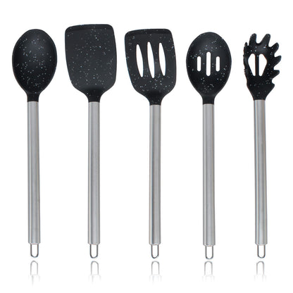COOK WITH COLOR Silicone Cooking Utensils, Kitchen Utensil Set, Easy to Clean Silicone Kitchen Utensils, Cooking Utensils for Nonstick Cookware, Kitchen Gadgets Set, 10 Pieces, Green