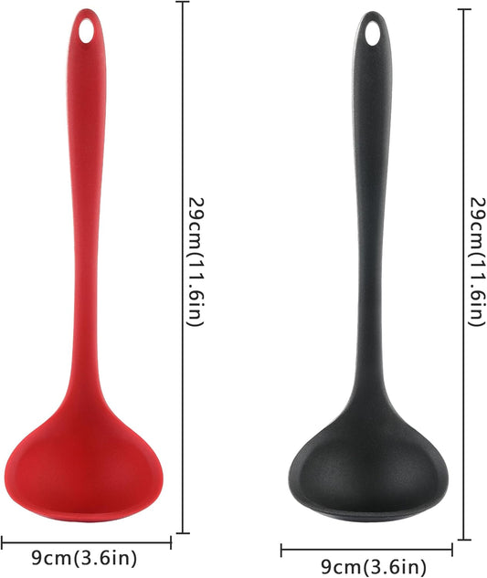 Silicone Soup Ladle Set for Cooking, Serving Sauces, Soups and Gravies