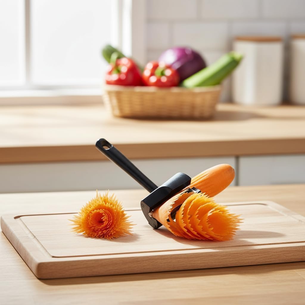 Spiral Vegetable Slicer and Peeler, Kitchen Tool for Carrots, Radishes, Potatoes, Handheld Design