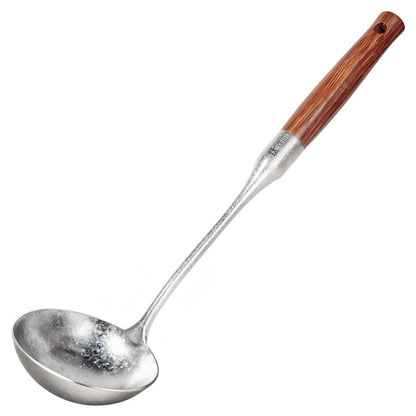 Newness 2 Pack Soup Ladle, [Rustproof, Heat Resistance, Integral Forming] Resilient 304 Stainless Steel Soup Spoon with Vacuum Ergonomic Round Handle, Cooking Spoon for Kitchen, 13.7 and 11.6 Inches