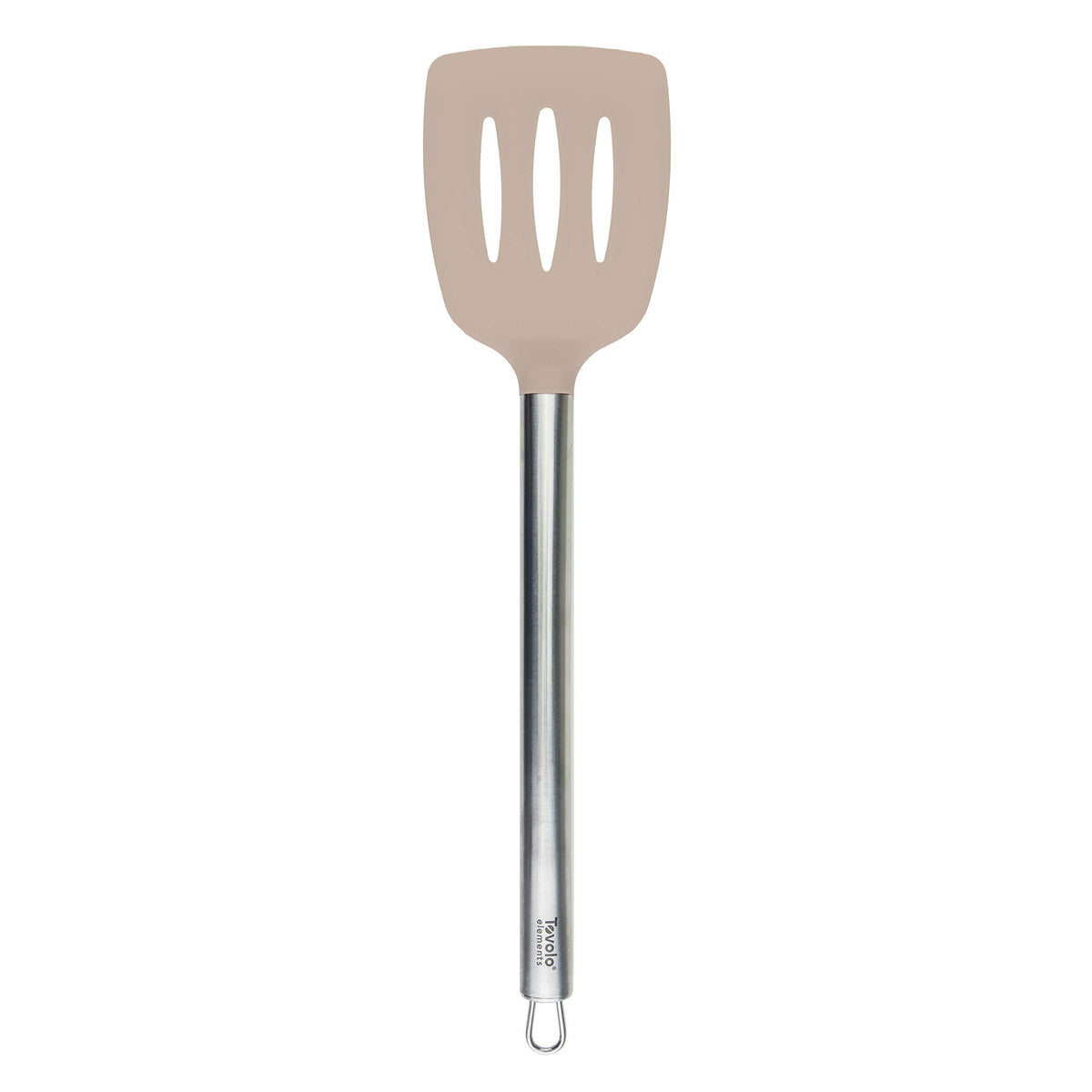 Tovolo Slotted Silicone Spatula Turner Slotted Stainless Steel Handle 10" Black Heat Resistant Non Toxic BPA Free Kitchen Utensil, Scratch Resistant Silicone Pancake Flipper Turner for Cooking