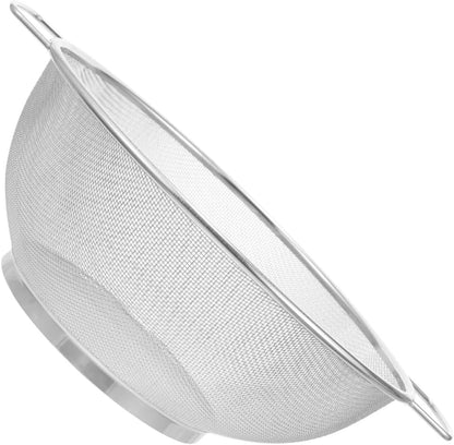 Fine Mesh Oil Strainer Basket with Dual Handles 18cm Stainless Steel Food Strainer Colander for Frying and Draining Vegetables Fruits Kitchen Use Style