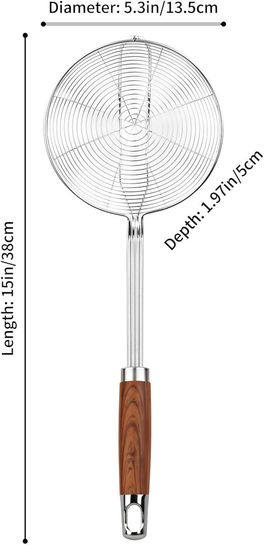 ChefBee 5.3" Stainless Steel Spider Strainer for Frying & Pasta