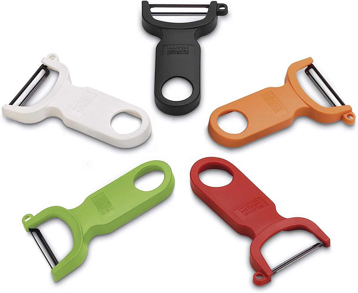 Kuhn Rikon Original Swiss Translucent Peeler Set, 4-Inch, Red/Green/Yellow