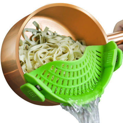 AUOON Clip On Strainer Silicone for All Pots, Standard 8.86 x 3.55in, Black