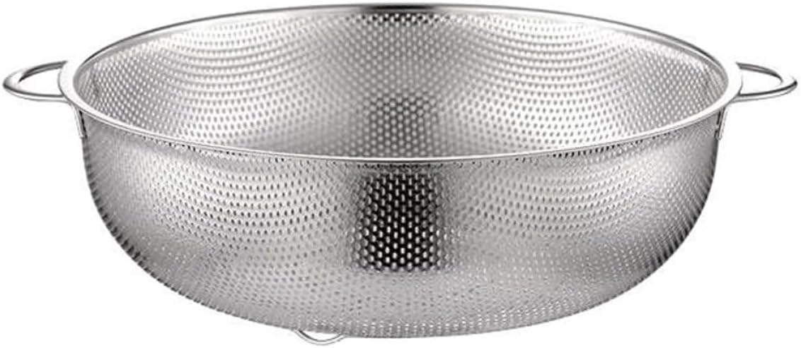 Stainless Steel Kitchen Basket and Drain Basket with Handles 25.5cm for Home Food Straining and Washing