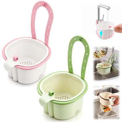 2Pcs 2026 New Cactus Kitchen Sink Strainer Basket, Hanging Sink Drain Basket, Multifunctional Hanging Sink Drain Basket, Household Kitchen Sink Food Waste Filter Basket, Green + Pink
