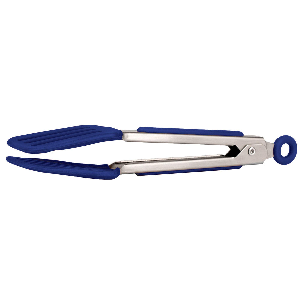 Tovolo Mini Turner Tongs Nonstick Flat Head Tong for Easily Flipping Cooking Serving, Heat Resistant Tongs BPA Free Dishwasher Safe Tongs Easy Lock Non Slip Grip Stainless Steel Handle, White