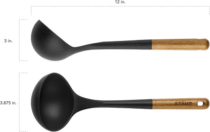 Staub Soup Ladle, Cooking Utensil, Non-Stick Silicone, Black