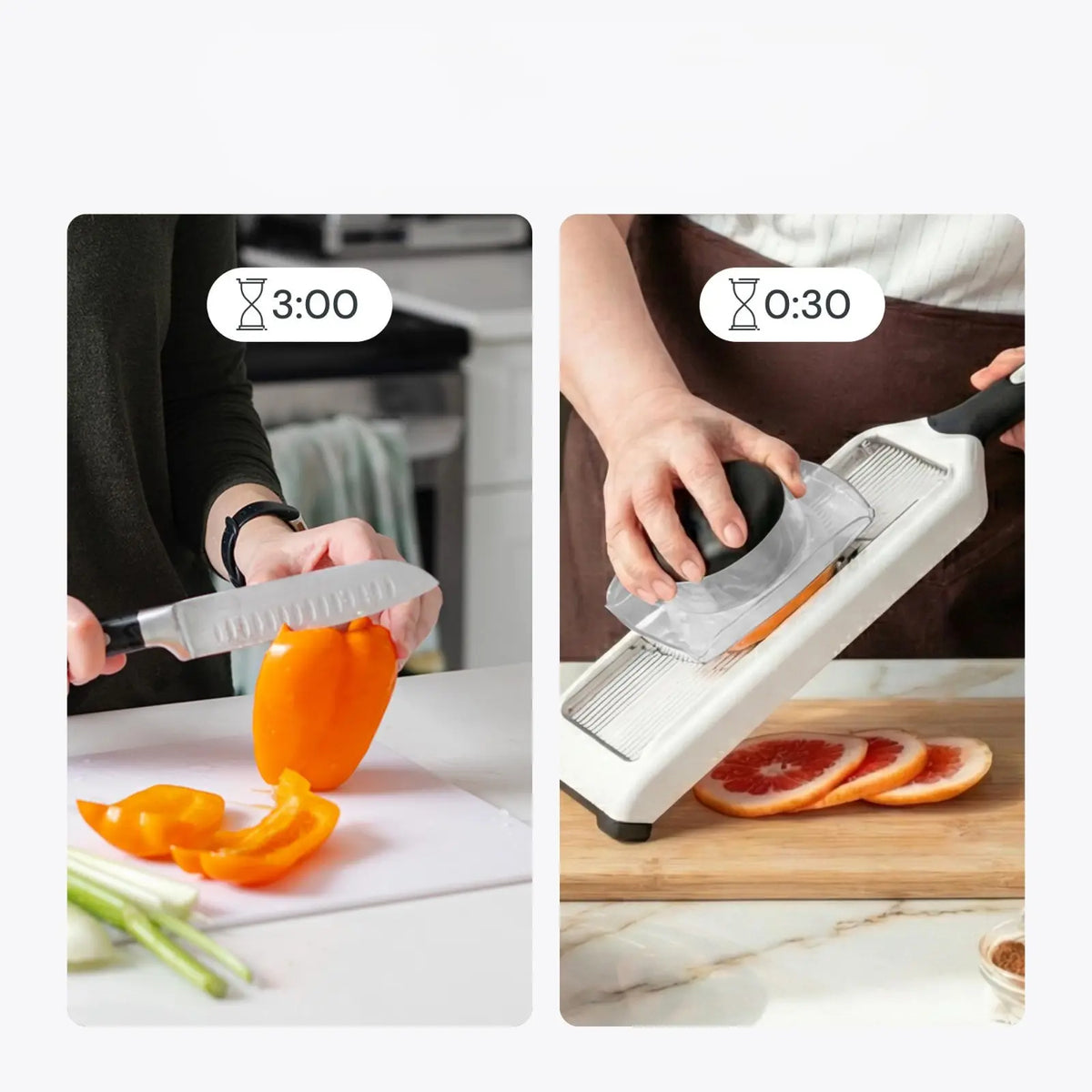 Fullstar Handheld Mandoline Slicer, Adjustable Vegetable Slicer with 4 Thickness Settings, Julienne Blade & Safety Guard