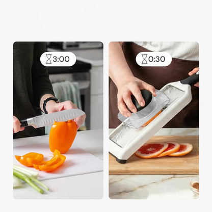 Fullstar Handheld Mandoline Slicer, Adjustable Vegetable Slicer with 4 Thickness Settings, Julienne Blade & Safety Guard