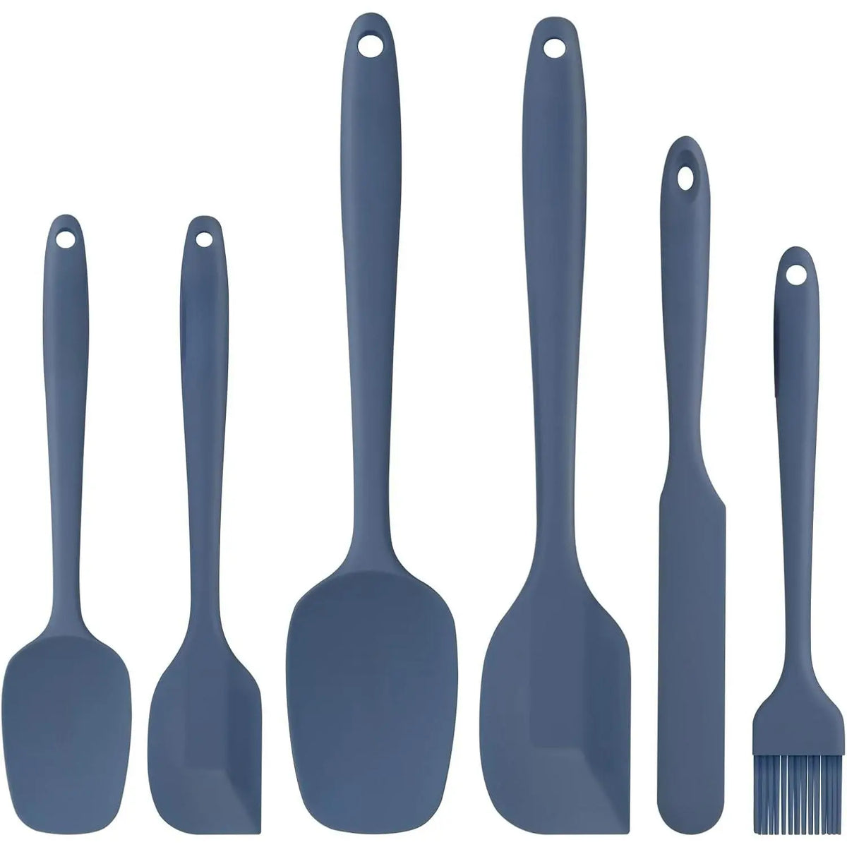 6 count  Spatula Set with  Brush,Mixing-Black | -Grade Material,Heat Resistant Up to 600°F,Dishwasher Safe,