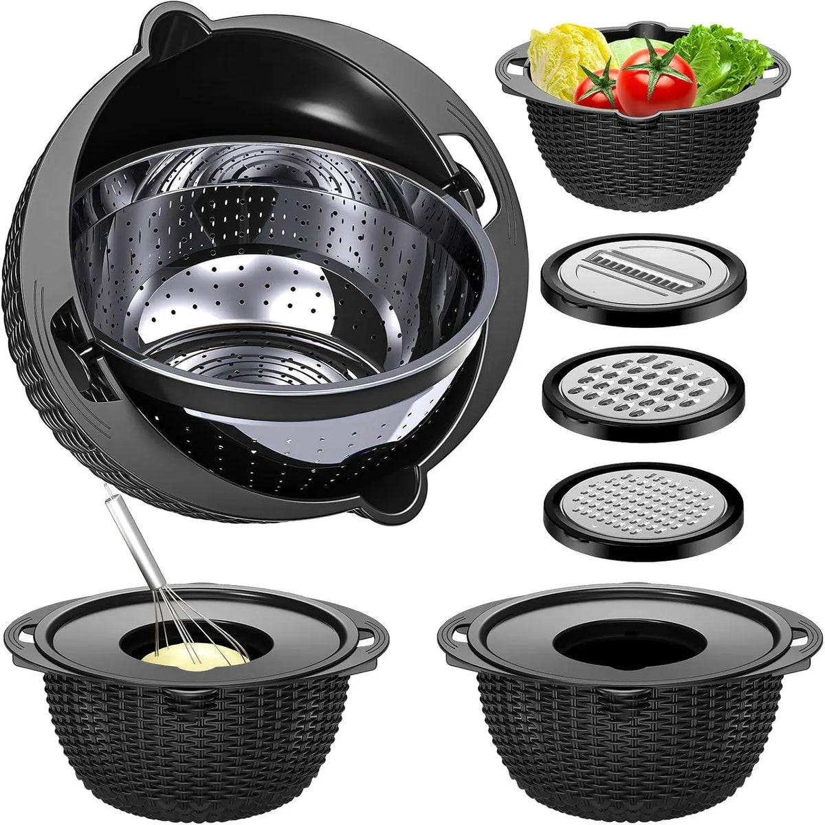 Over the Sink Colander - Strainers and Colanders - Sink Strainer Basket - Expandable Fine Mesh Strainer with Rubber Grip for Veggie, Fruits, Pasta,  Kitchen Essentials (9.5W x 13.4-21.3L x 3.3H)