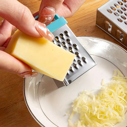 Stainless Steel Mini Cheese Grater, 4-Sided Multifunctional Vegetable Slicer and Lemon Zester for Kitchen Use, Cutting Tool