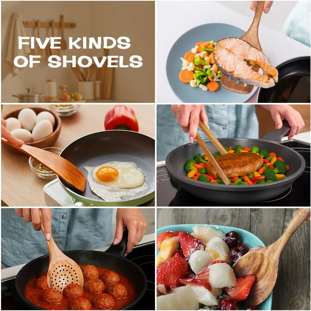 5pcs High-Quality Wooden Cooking Tools Set - Ergonomic Secure Wood Grip, Heat-Resistant Smooth Non-Stick Spatula & Ladle, Food-Grade, Quick Rinse Clean, Durable Kitchen Utensils for Daily Meal Prep, Holiday Gift Ready, Wooden Spoon Set, Durable For Daily