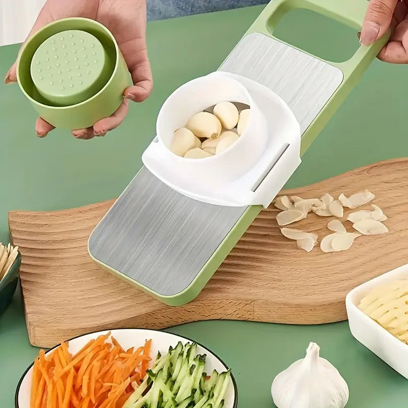 Multifunctional Vegetable Chopper, 1 Set Manual Vegetable Cutter with Replaceable Blades, Kitchen Tool Set for Potato, Carrot & Cucumber, Utensils