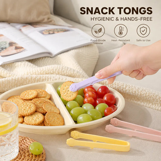 Silicone Food Tongs - 1 Count, Non-Slip Standable Cat Paw-Shaped, Heat-Resistant Kitchen Utensil for Grabbing Snacks, Fruits, Daily Use