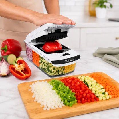 Fullstar Vegetable Chopper & Slicer, Onion Dicer, Food Cutter with Stainless Steel Blades, Dishwasher-safe for Meal Prep