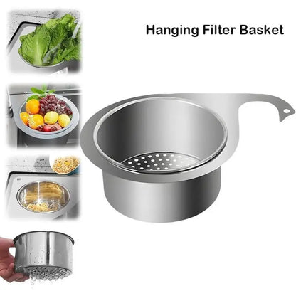 Homeessentials Stainless Steel Swan Sieve with Handle, 2025 New Multifunctional Kitchen Colander, Hanging Metal Draining Strainer Basket for Sink Corner, Fruit & Vegetable Use (1 Pack),sohochic