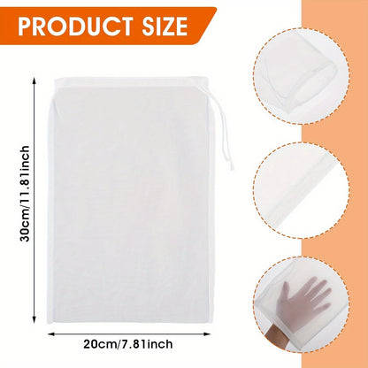 Food-Grade Nylon Filter Bag Reusable Nut Milk Cheese Cloth Cold Brew Coffee Tea Filter Suitable for 37 Festive Occasions Vegetable Strainer Fine Mesh Colander Kitchen Gadget Baking Essential 8×12 Inches Holiday Baking Season Christmas Meal Prep