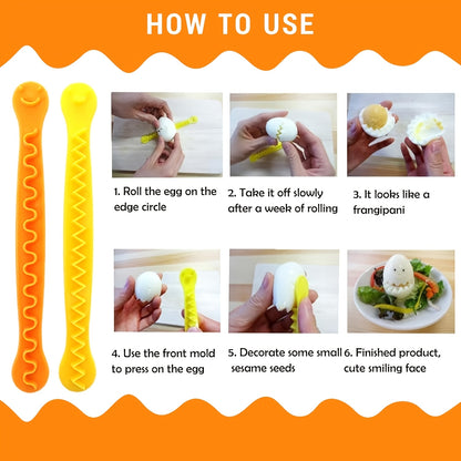 2pcs Random Style Fancy Cut Eggs Cooked Cutter Flower Shaped Tool Household Boiled Eggette Slicer Kitchen Gadget, Mandolines and Slicers