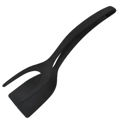 BRODARK 2-in-1 100% Silicone Nonstick Spatula & Turner Tongs with Handle - Food Grade Cooking Tools, Modern Kitchen Utensils, Multi Purpose Kitchen Cookware Accessories, Sturdy, Scratch-Resistant for Flipping Eggs, Steaks