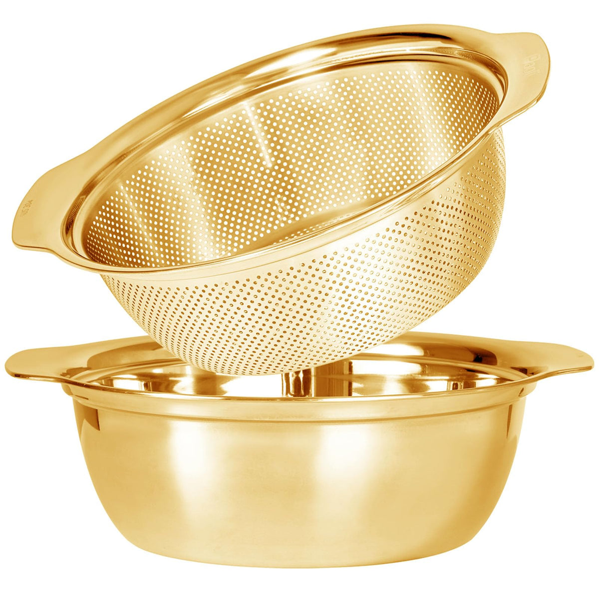 Paoli 304 Stainless Steel Fine Mesh Colander Set, 2QT Large Capacity Strainer with Mixing Bowl — Rinse Fruits, Veggies, Rice & Drain Pasta, Dishwasher Safe (2-Piece)