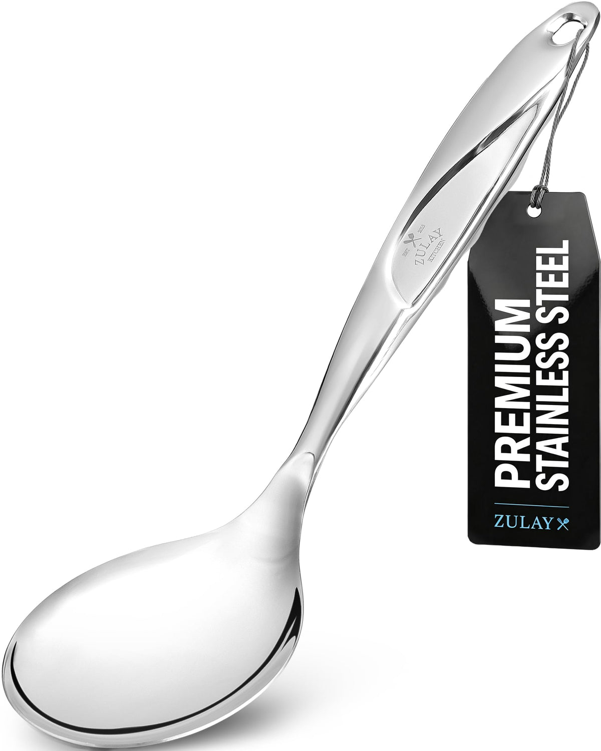 Zulay Kitchen Premium Soup Ladle - 12" Stainless Steel with Non-Slip Silicone Handle