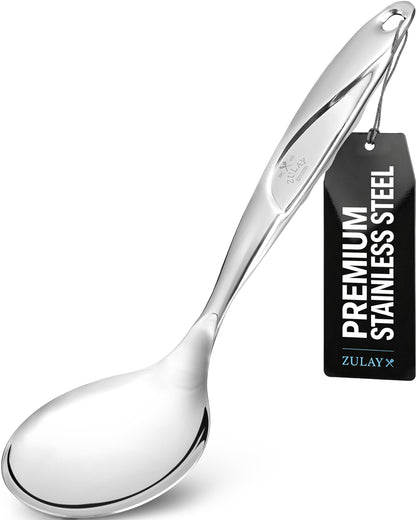 Zulay Kitchen Premium Soup Ladle - 12" Stainless Steel with Non-Slip Silicone Handle
