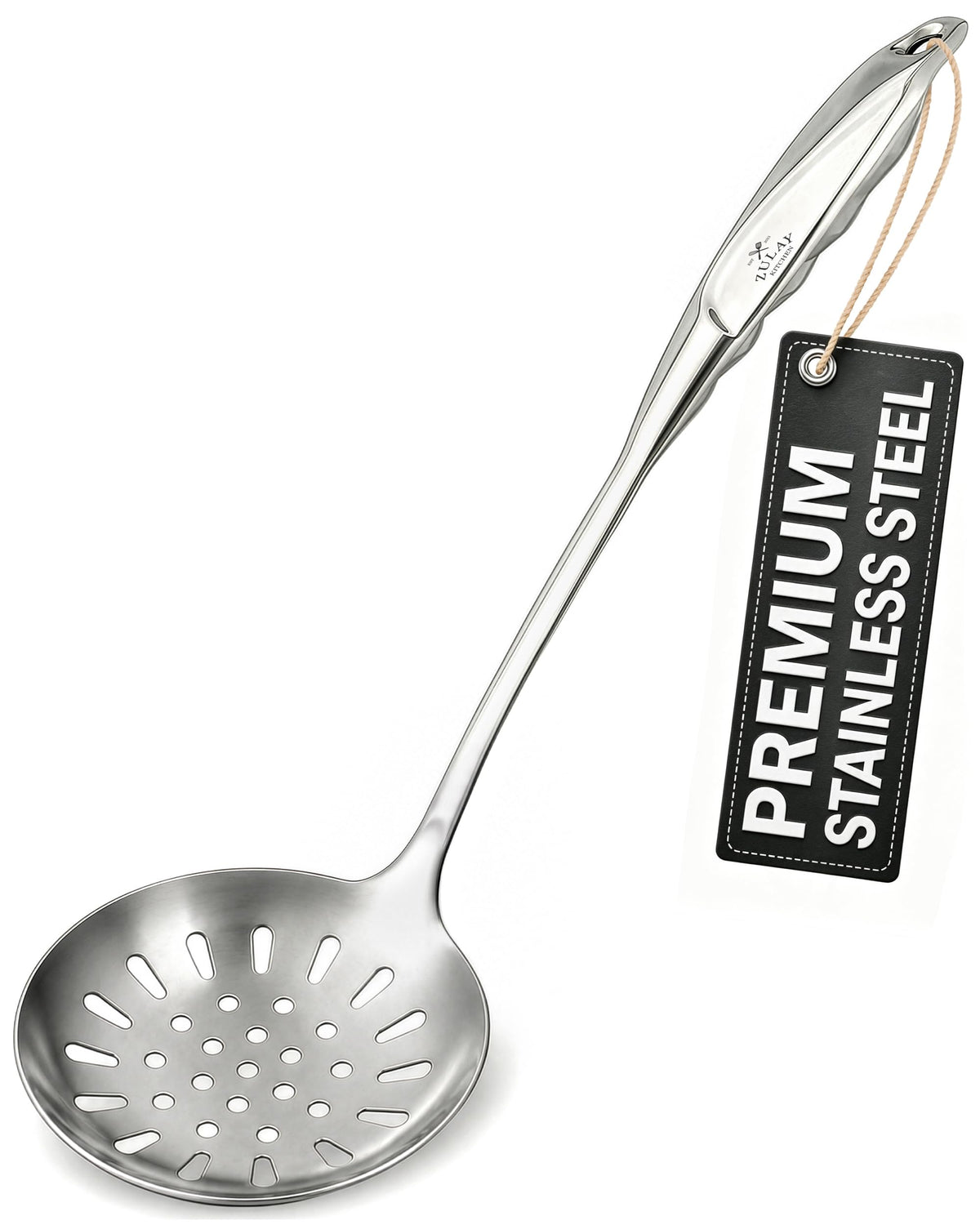Zulay Kitchen Premium Soup Ladle - 12" Stainless Steel with Non-Slip Silicone Handle