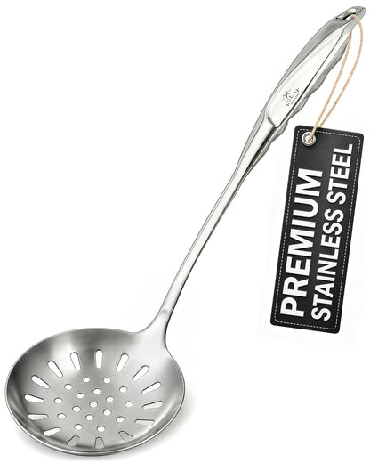 Zulay Kitchen Premium Soup Ladle - 12" Stainless Steel with Non-Slip Silicone Handle