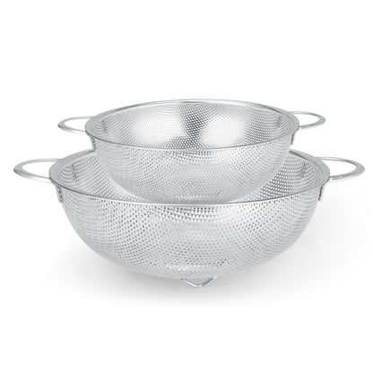 Gulex Colander Stainless Steel 3-Quart with Base, Strainer for Kitchen Food
