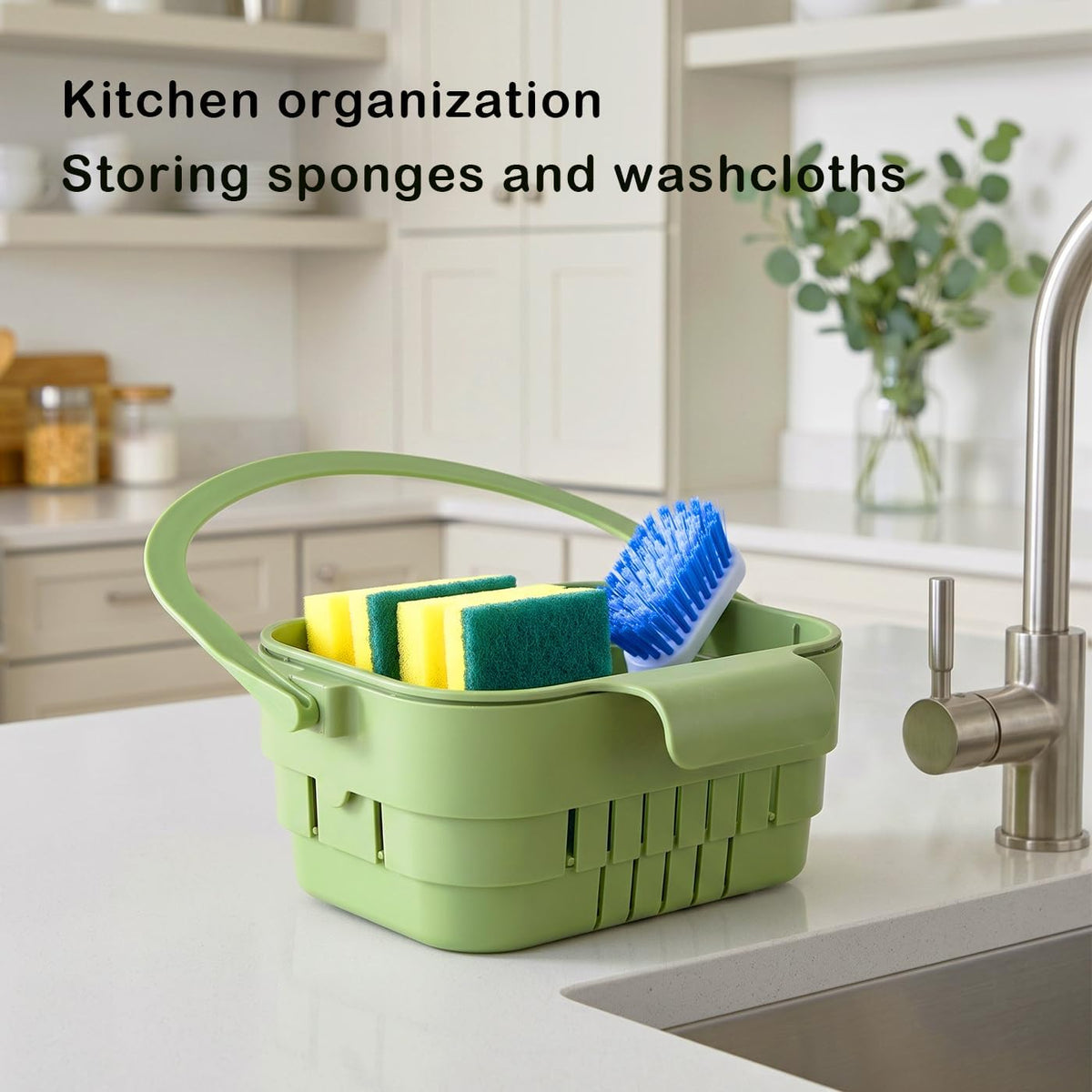 Kitchen Foldable Hanging Sink Drain Basket - Faucet Hanging Strainer Basket