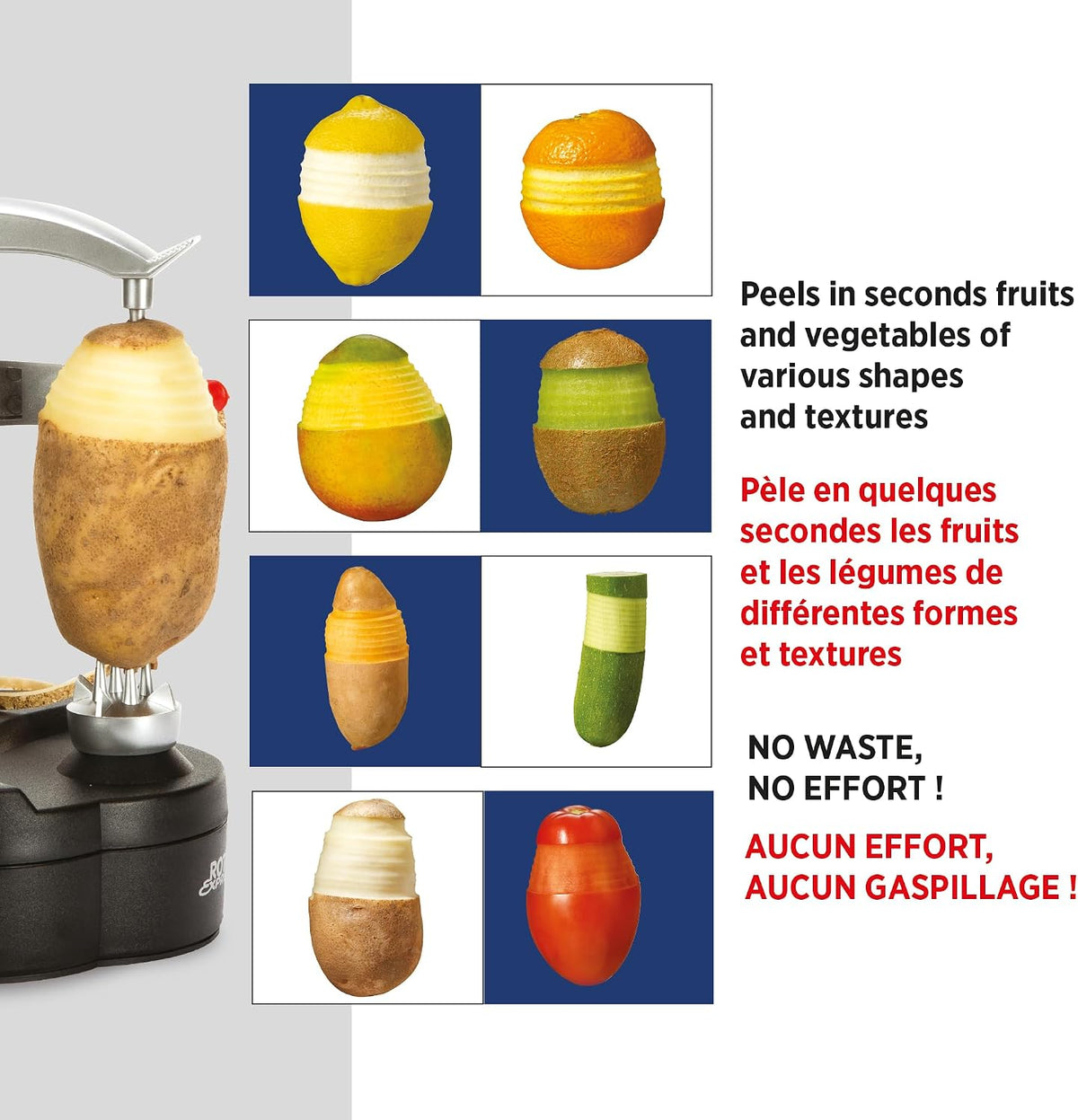 Starfrit Rotato Express Electric Peeler for Potatoes, Fruits & Vegetables